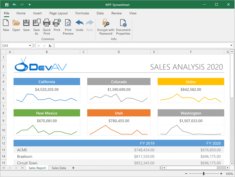 DevExpress WPF Spreadsheet 商品画像 DevExpress WPF Spreadsheet 商品画像