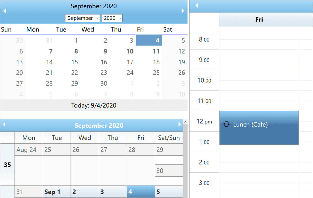 Infragistics Ultimate UI for ASP.NET Web Forms Month Calendar 商品画像
