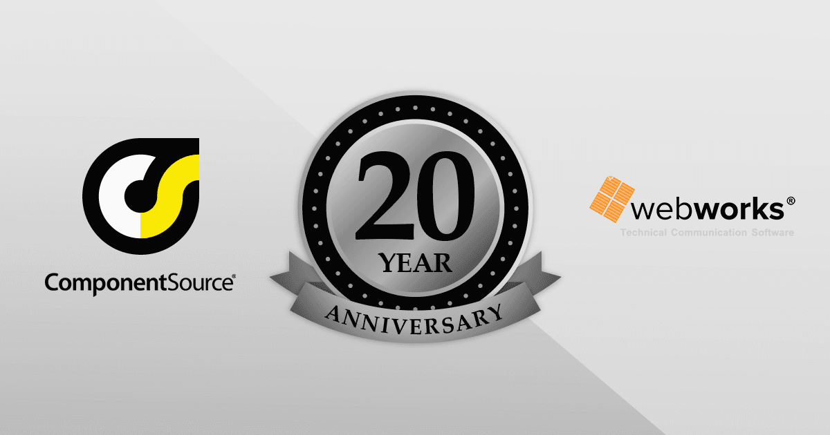ComponentSource、Quadralay Corporation との 20 年間のパートナーシップを祝福