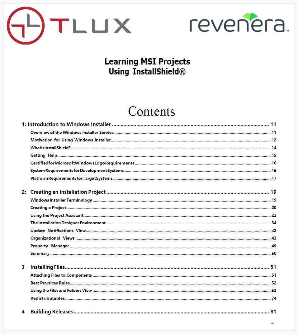Learning MSI Projects using InstallShield - TLUX Training Course 商品画像
