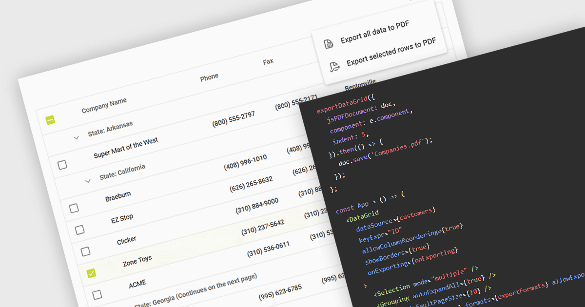 ReactグリッドアプリにPDFエクスポート機能を装備