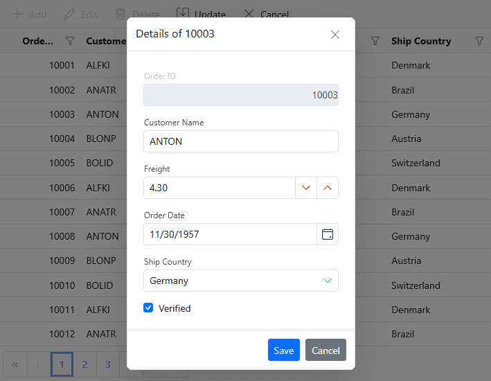 Syncfusion ASP.NET Core Data Editors 商品画像