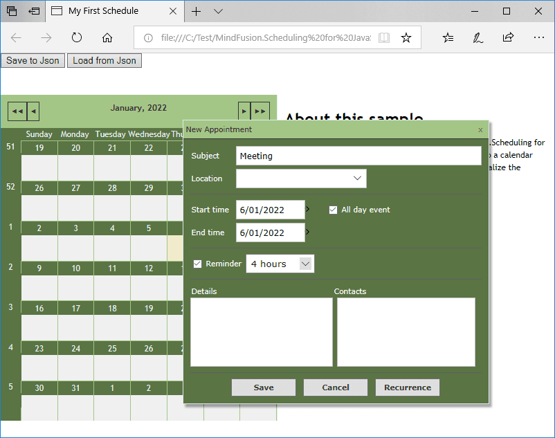MindFusion.Scheduling for JavaScript（英語版） 商品画像