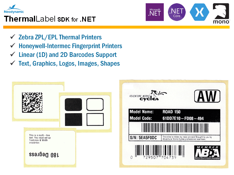 Neodynamic ThermalLabel SDK for .NET（英語版） 商品画像