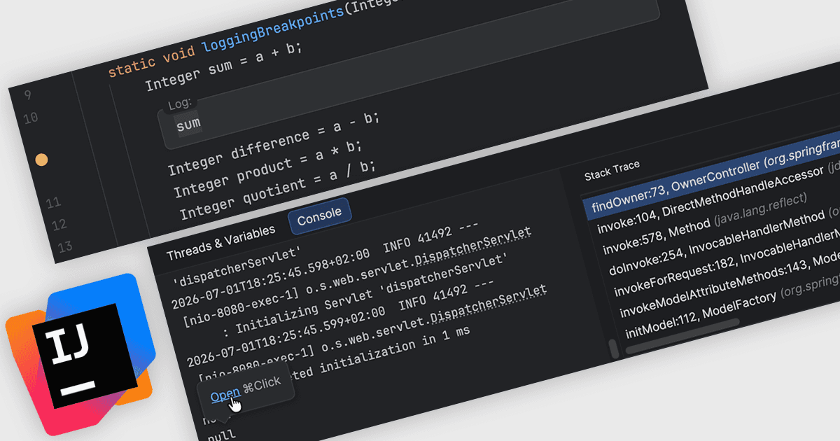Logpoints を使って実行中のアプリをデバッグする