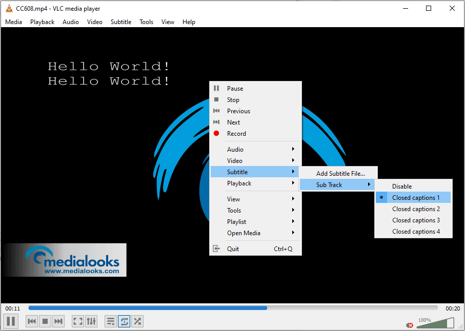 Medialooks Close Caption Library Plugin 商品画像