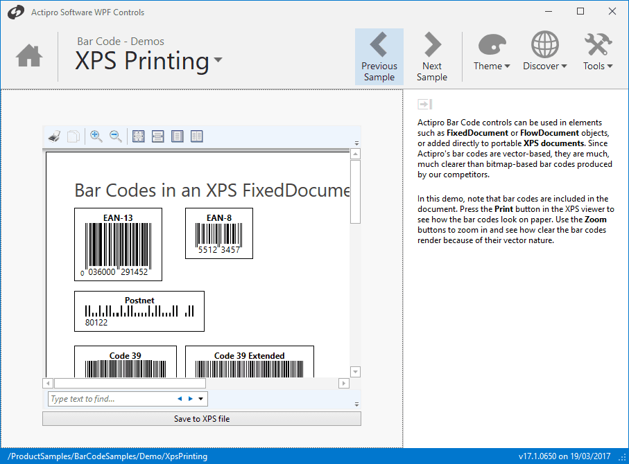 Actipro Bar Code for WPF（英語版） 商品画像