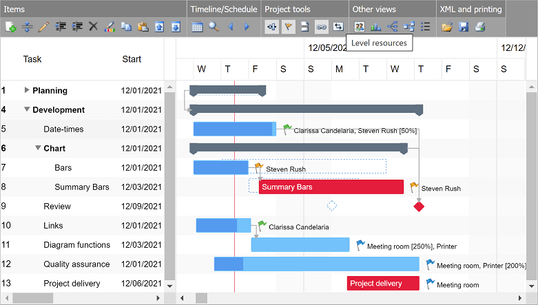 DlhSoft Gantt Chart Hyper Library for HTML5 商品画像