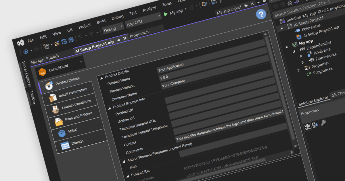 Microsoft Visual Studioから直接インストーラーを作成