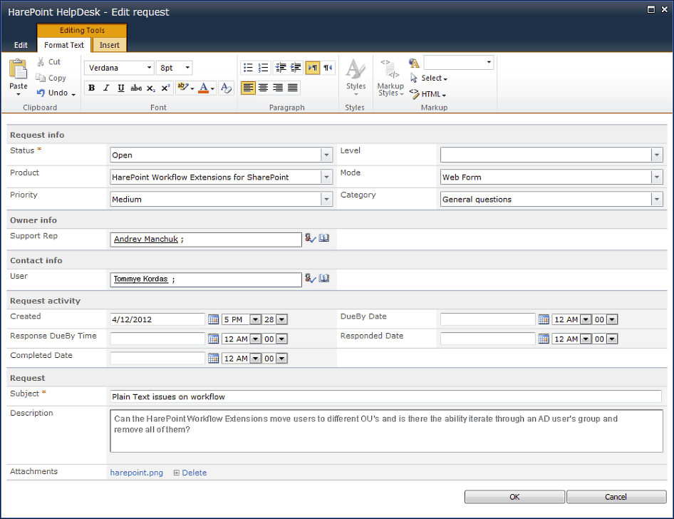 HarePoint HelpDesk for SharePoint がリリース