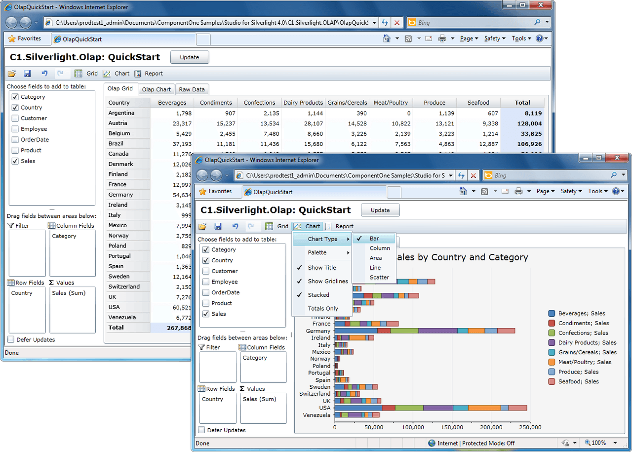 C1 OLAP for Silverlight が提供開始しました