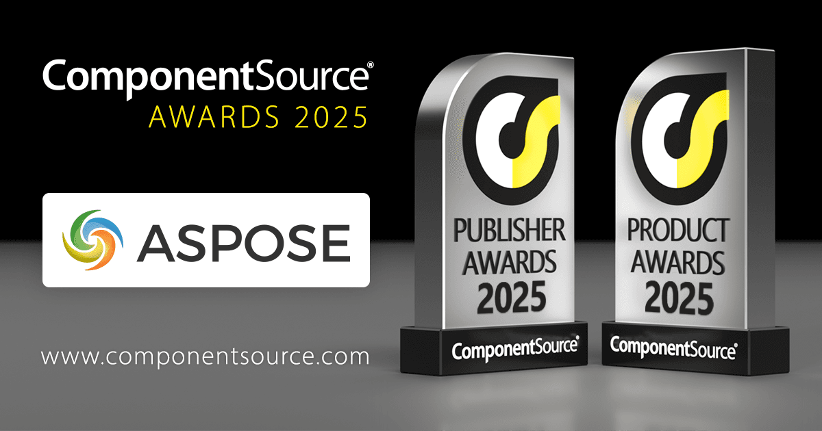 AsposeがComponentSourceの賞を10件受賞
