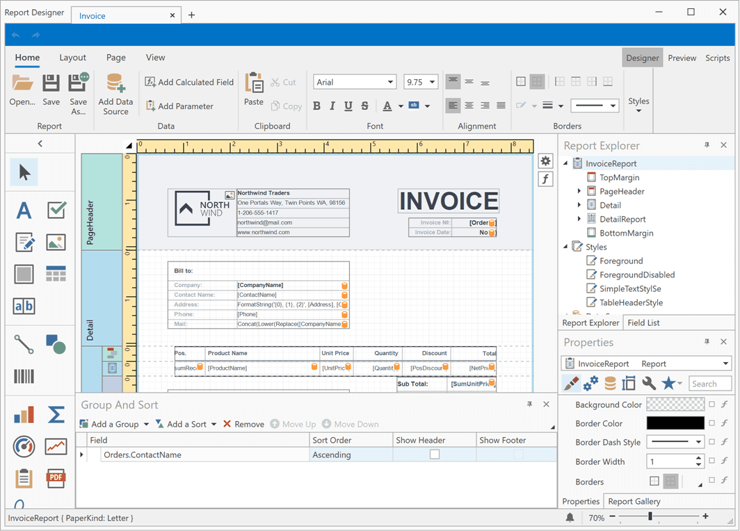 DevExpress WPF End-User Report Designer 商品画像 DevExpress WPF End-User Report Designer 商品画像