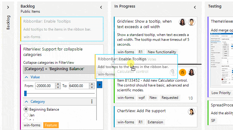 Telerik UI for WinForms TaskBoard 商品画像 Telerik UI for WinForms TaskBoard 商品画像