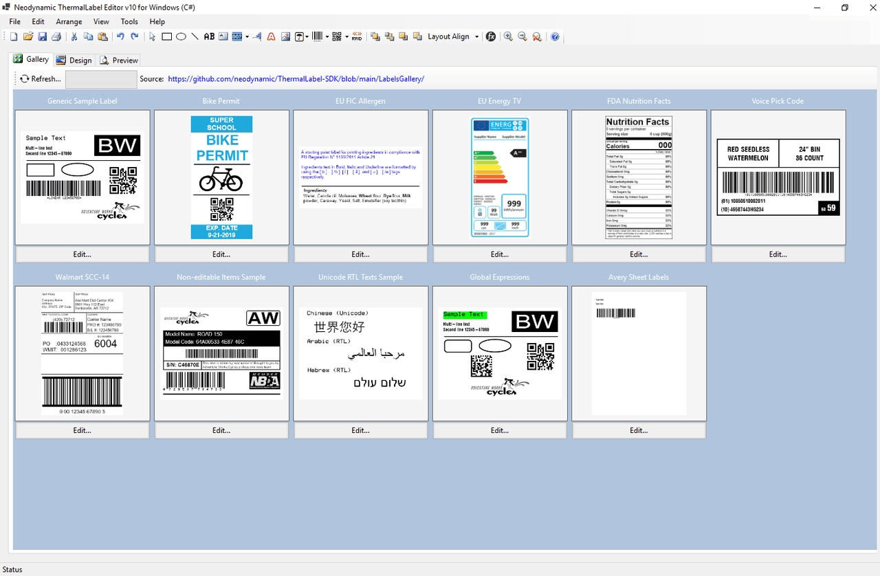 Neodynamic ThermalLabel Visual Editor Add-on for .NET（英語版） 商品画像