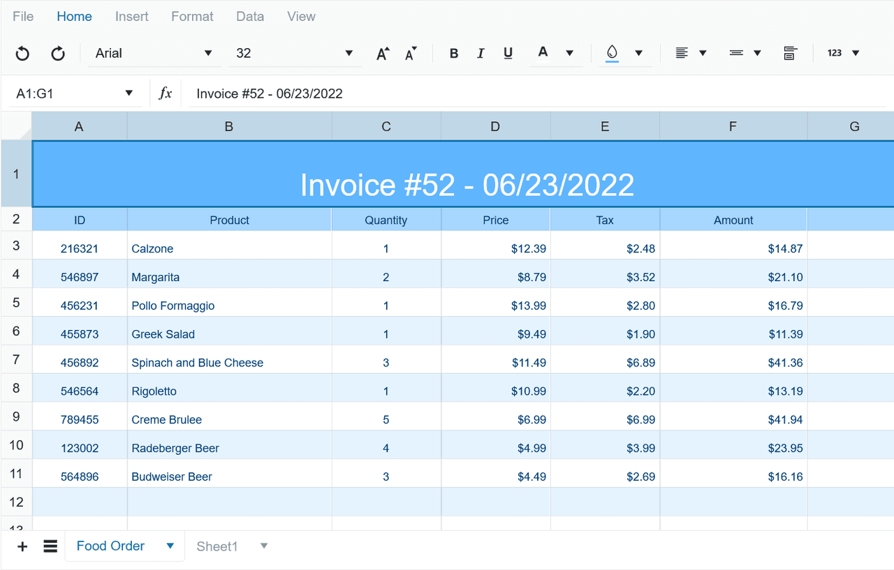 Kendo UI Angular Spreadsheet 商品画像 Kendo UI Angular Spreadsheet 商品画像