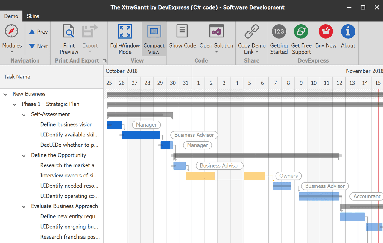 DevExpress WinForms Gantt 商品画像 DevExpress WinForms Gantt 商品画像