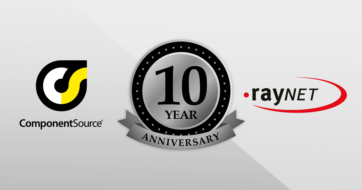 ComponentSourceとRaynetとの提携10周年記念