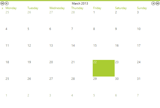 Telerik UI for WinForms Calendar 商品画像 Telerik UI for WinForms Calendar 商品画像