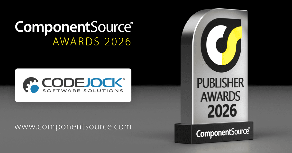 Codejock SoftwareがComponentSource賞を受賞