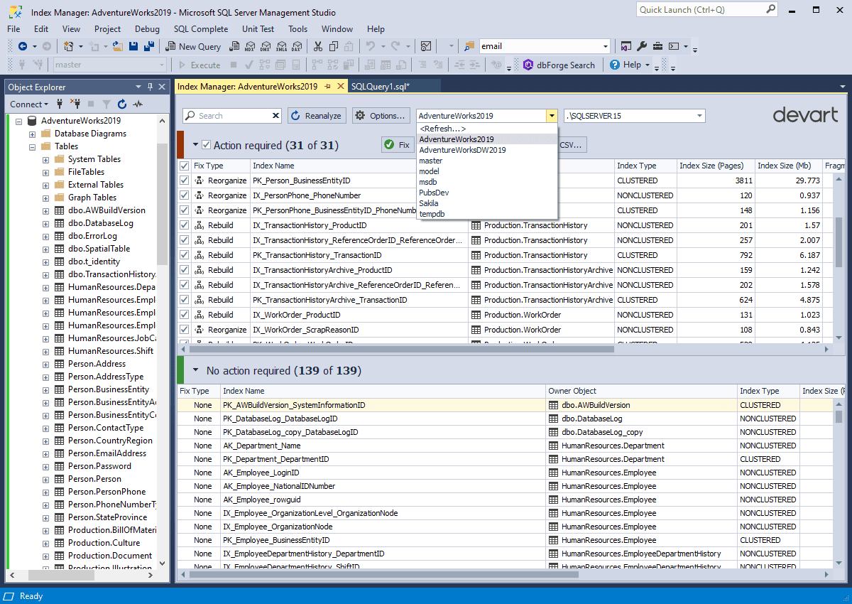 dbForge Index Manager（英語版） 商品画像