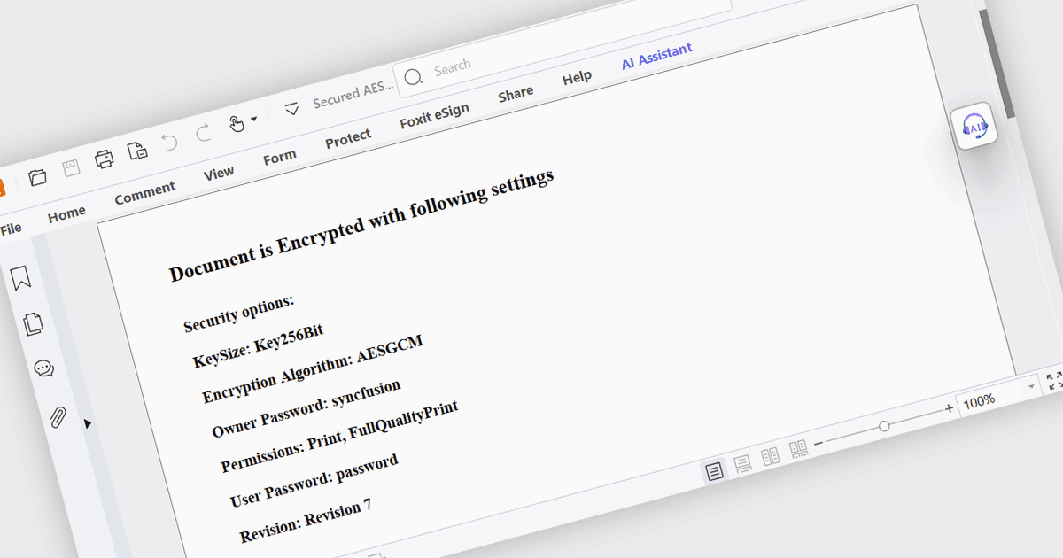 PDFのAES GCMでセキュリティをアップグレード