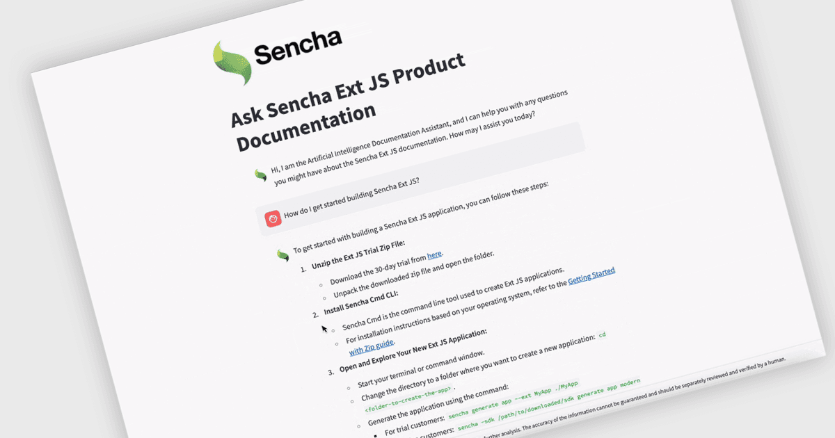 Sencha製品でAI搭載のサポートを利用する