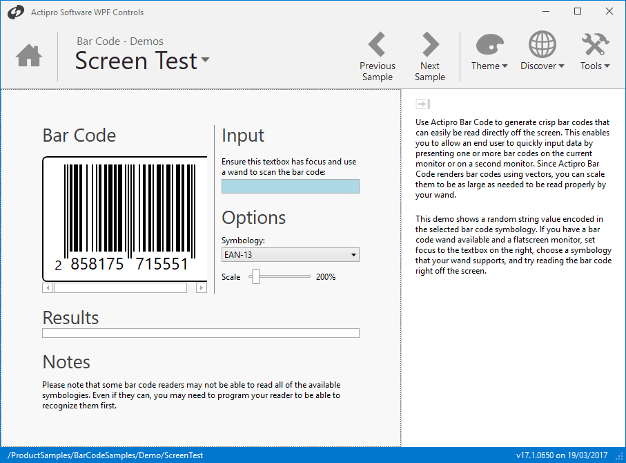 Actipro Bar Code for WPF（英語版） 商品画像