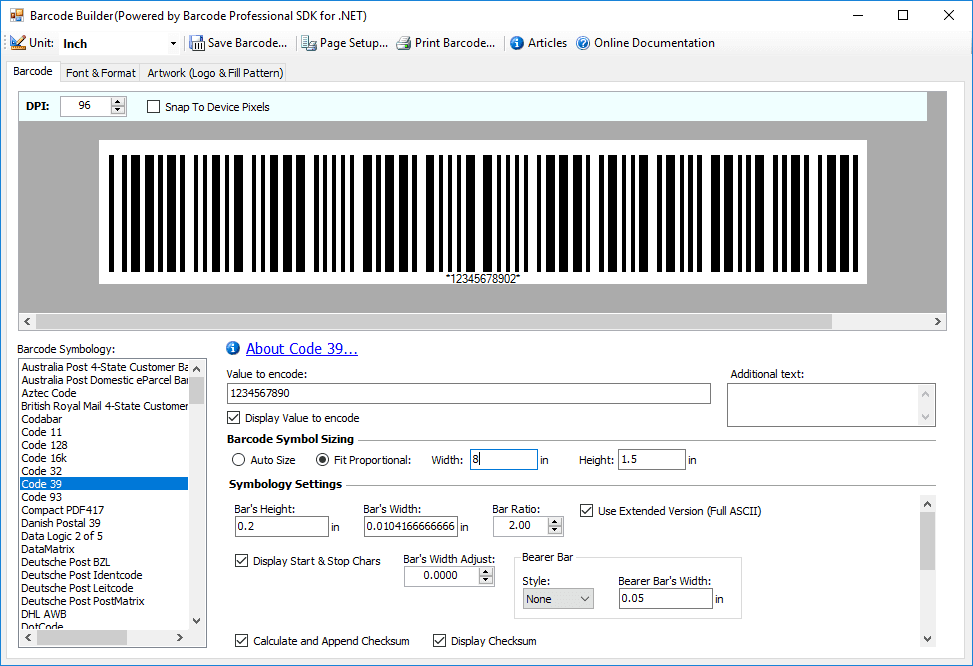 Neodynamic Barcode Professional SDK for .NET 商品画像
