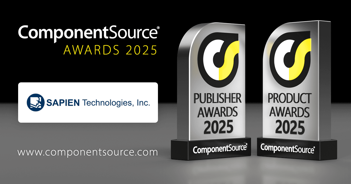SAPIEN TechnologiesがComponentSourceの賞を2つ受賞