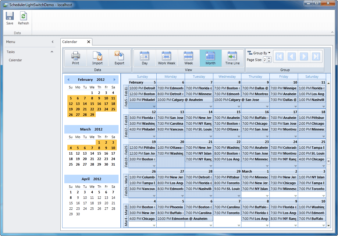 ComponentOne Scheduler for LightSwitch がリリース