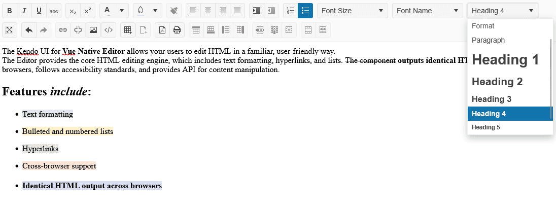 Kendo UI Vue Rich Text Editor 商品画像 Kendo UI Vue Rich Text Editor 商品画像