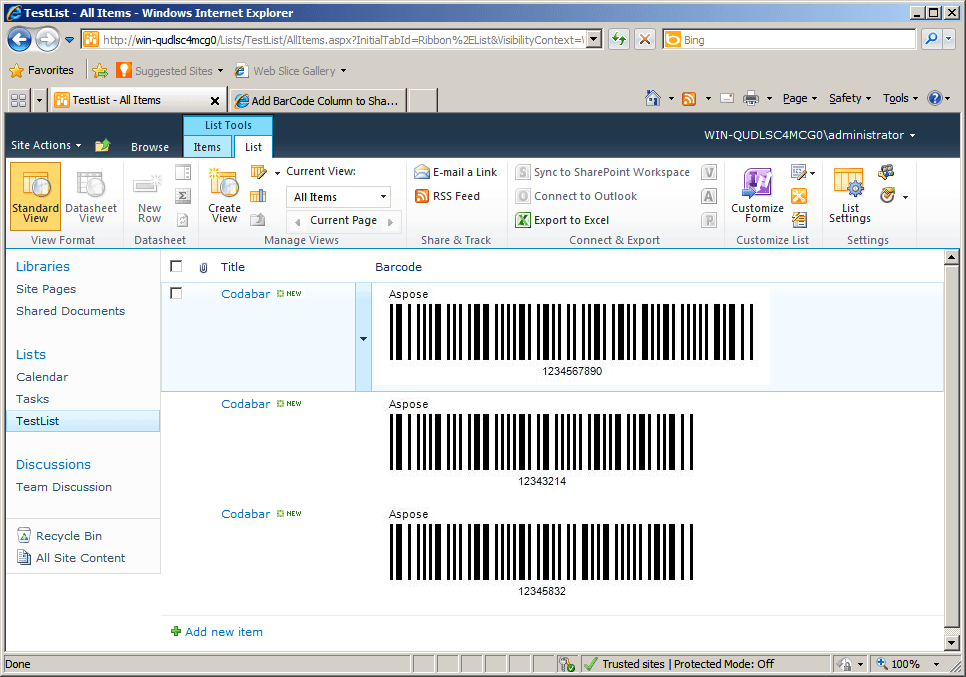 Aspose.BarCode for SharePoint 発表