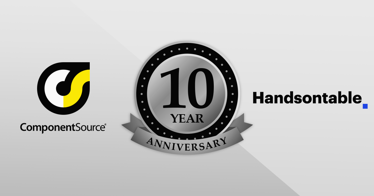 ComponentSourceとHandsoncode、10周年パートナーシップを祝う