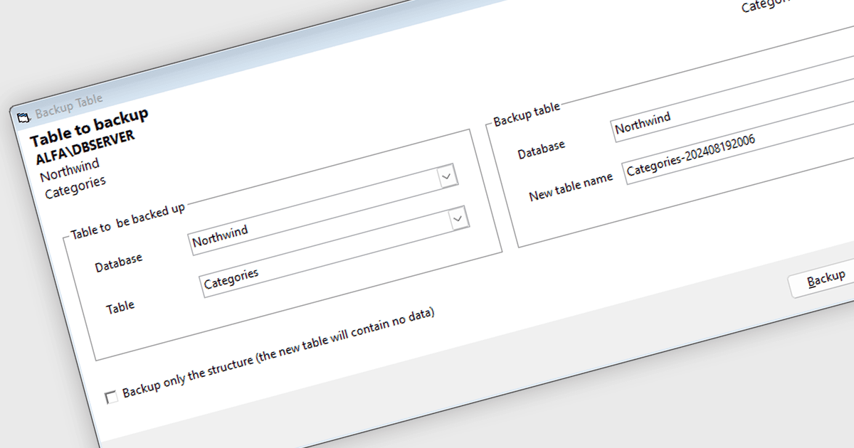 SQL Serverデータベースまたは個々のテーブルを保護