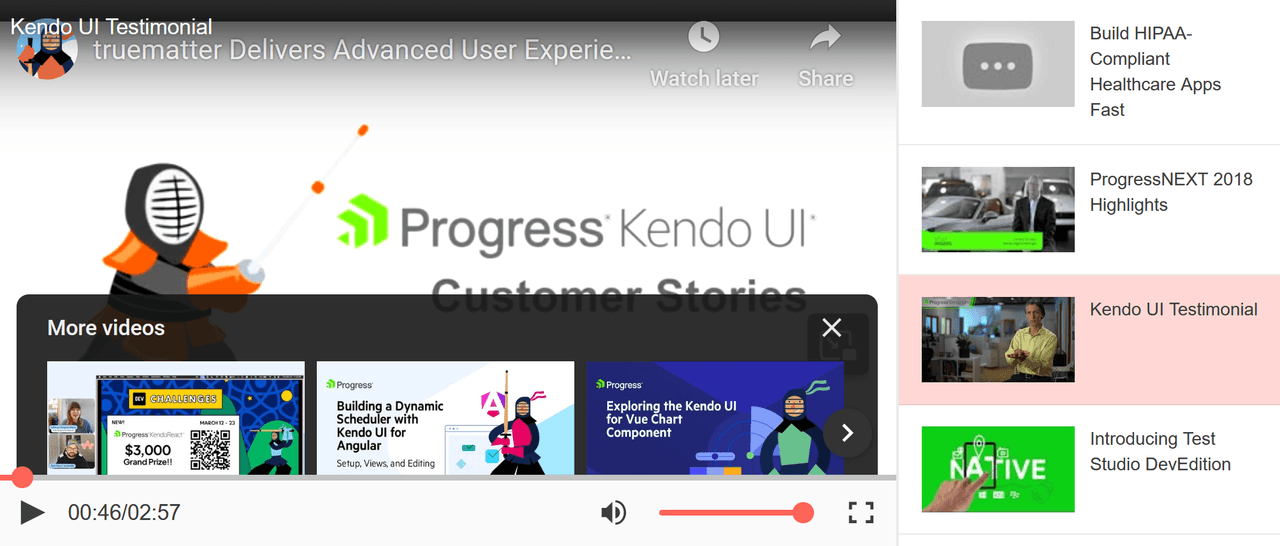 Telerik UI for ASP.NET MVC Media Player 商品画像 Telerik UI for ASP.NET MVC Media Player 商品画像
