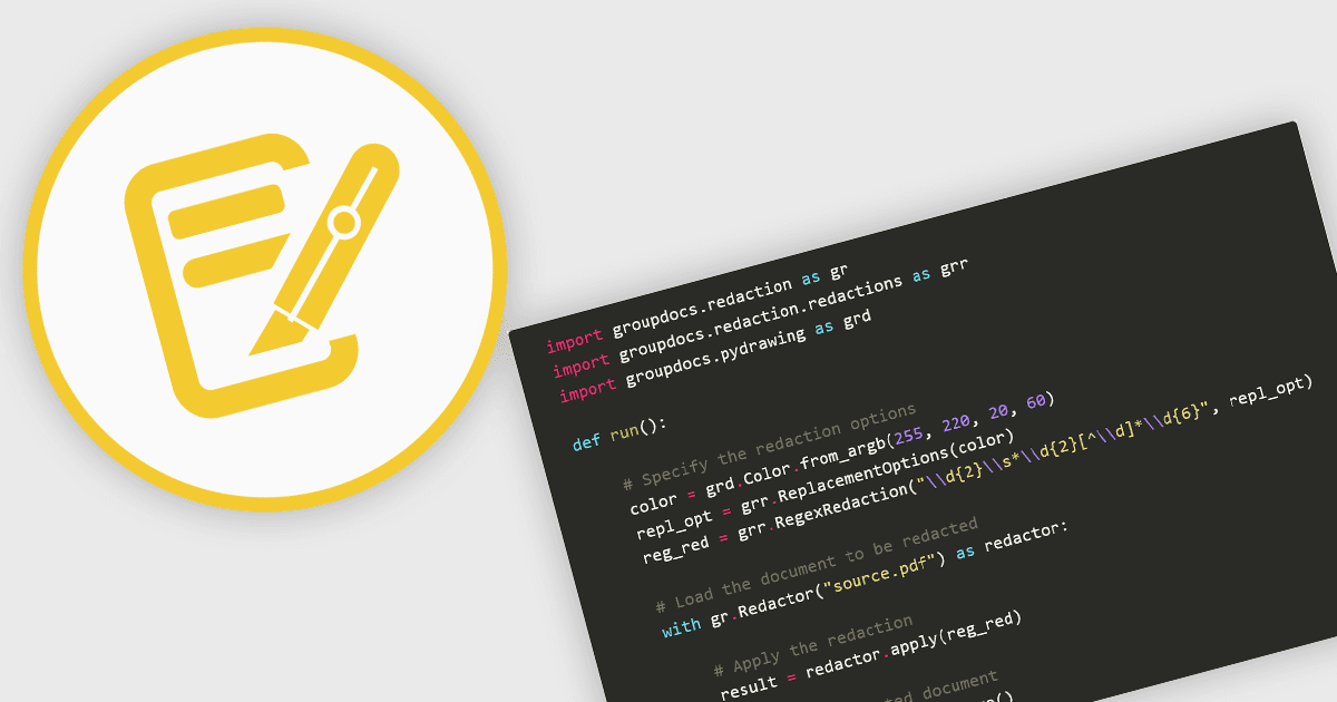 Pythonを使用してプログラムでドキュメントを墨消し