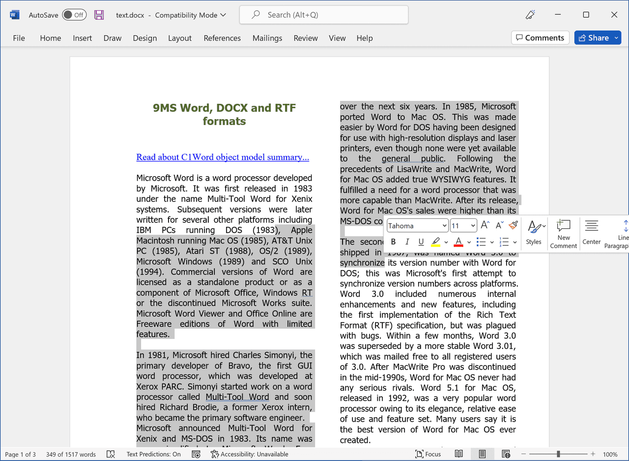ComponentOne WPF C1Word Library 商品画像