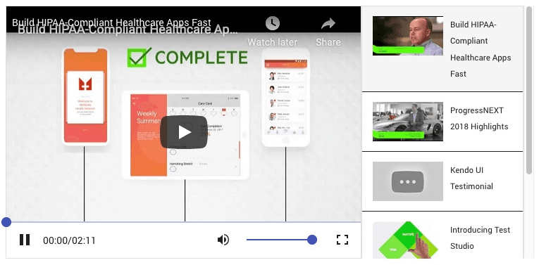 Telerik UI for ASP.NET Core MediaPlayer 商品画像 Telerik UI for ASP.NET Core MediaPlayer 商品画像