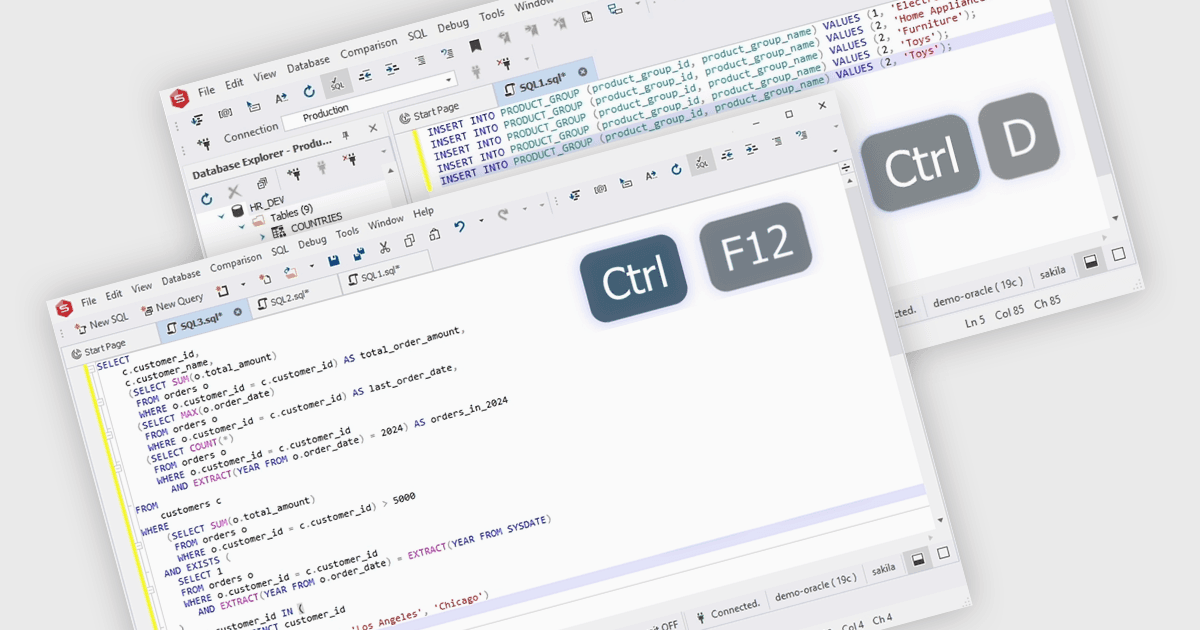 Oracle SQLでコード・ナビゲーションと編集を改善