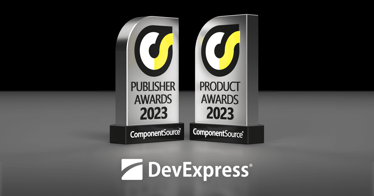 DevExpressは、ComponentSourceアワードでパブリッシャーと製品部門で第1位を獲得