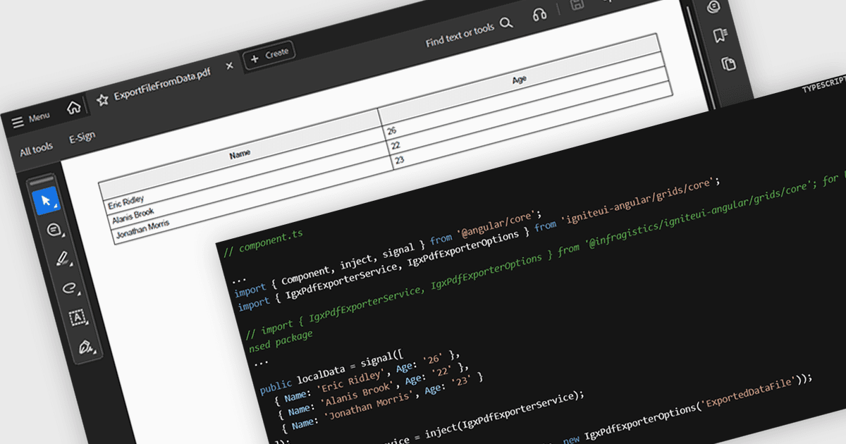 AngularアプリでグリッドデータをPDFに簡単にエクスポート可能