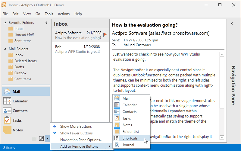 Actipro Navigation for WPF（英語版） 商品画像