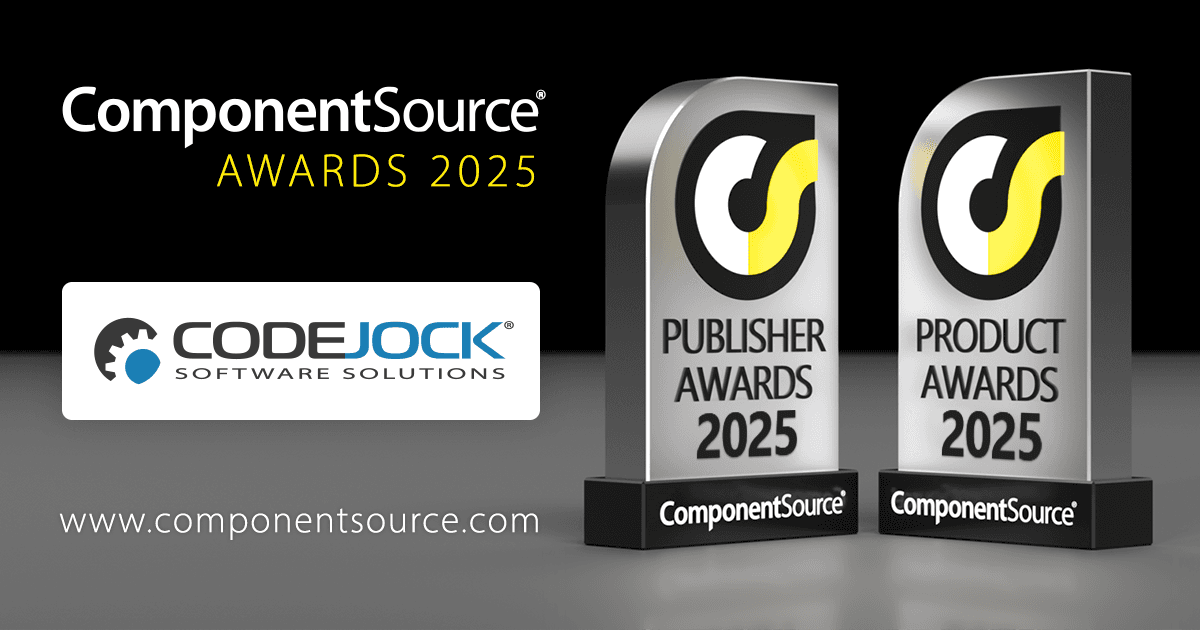 Codejock SoftwareがComponentSourceの賞を2つ受賞