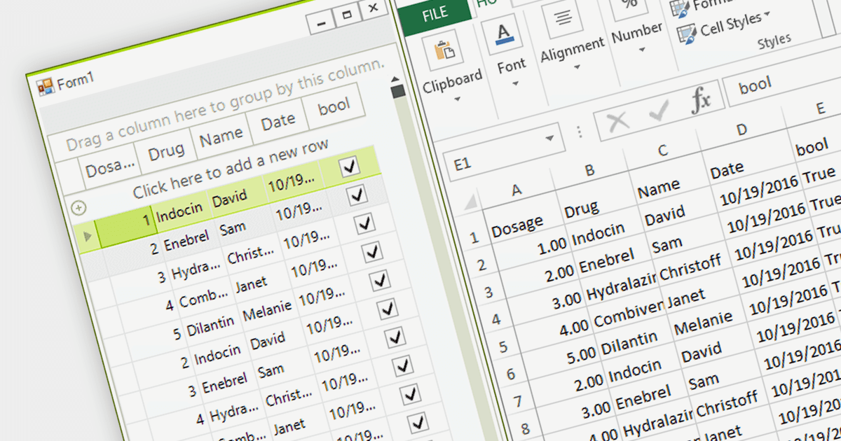 .NET 7 WinForms を使用し、グリッド データをExcel にエクスポート