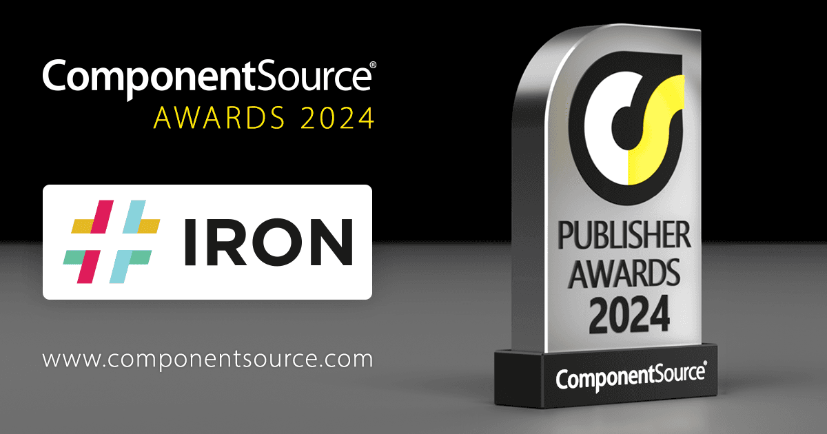 Iron SoftwareがComponentSourceの賞を受賞
