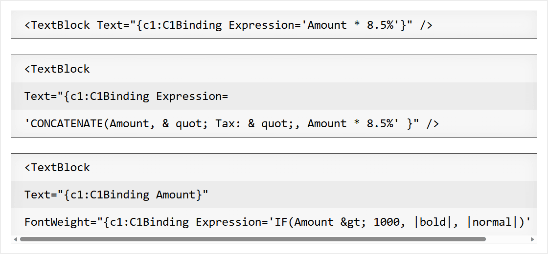 ComponentOne WPF Binding Expressions 商品画像