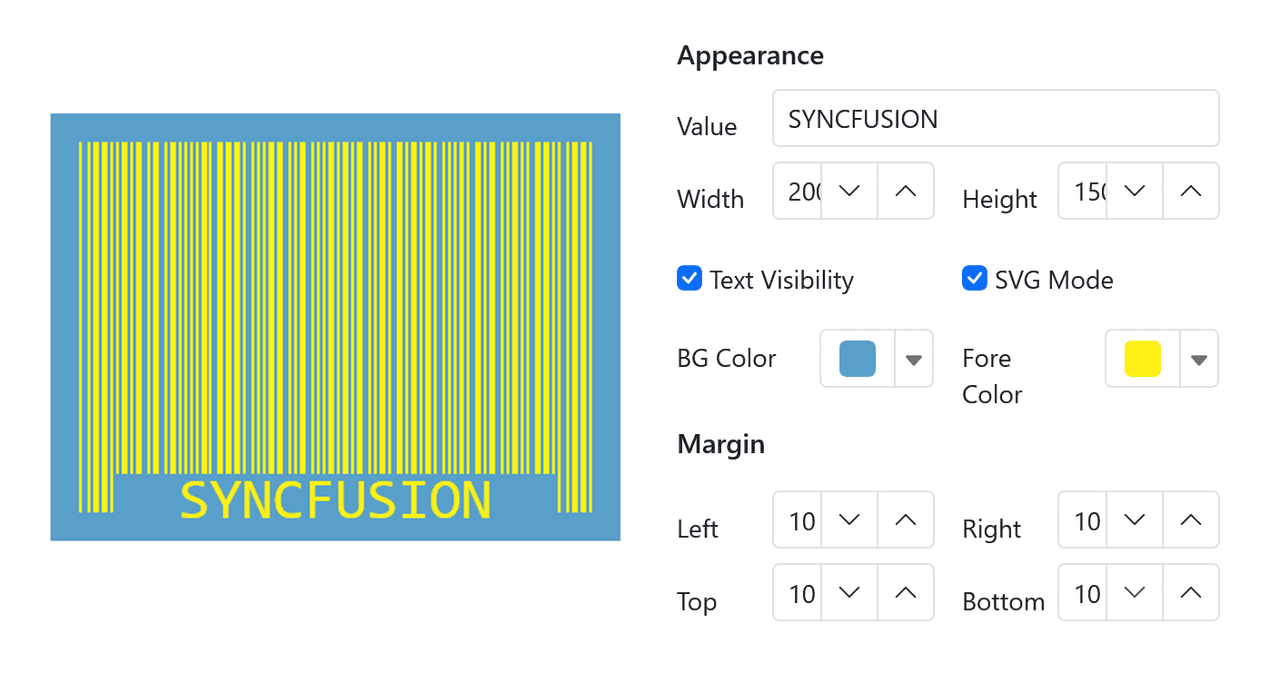 Syncfusion React Barcode Generator 商品画像