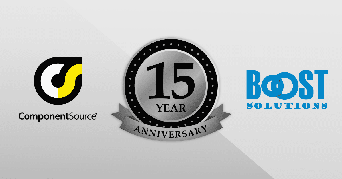 ComponentSourceとBoost Solutionsとの提携15周年記念