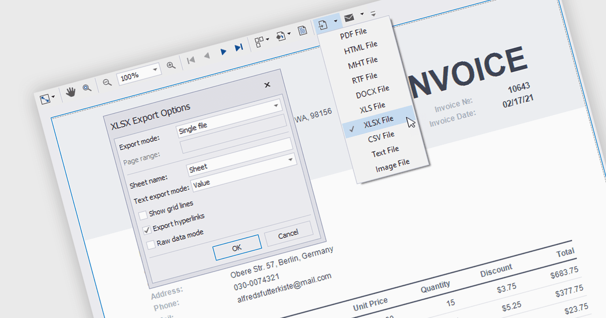 XLS/XLSXエクスポートでWebレポート作成を合理化